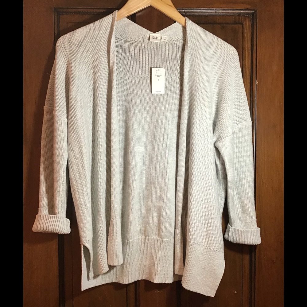 Gray knit cotton cardigan